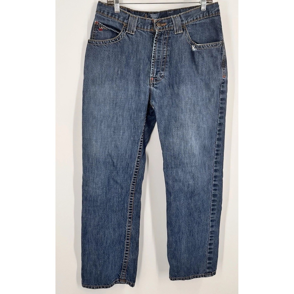 Lapco FR Jeans Men, Blue Med Wash, Modern Fit, Straight Cat 2 Workwear 33x30